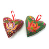 Embroidered Fabric Heart Ornament