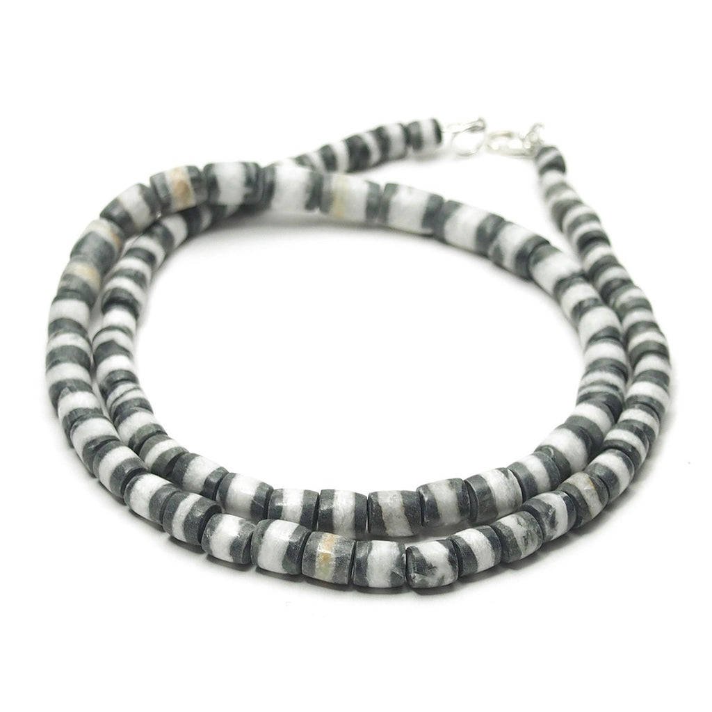 Natural Marble Dzi Style Bead Necklace, B
