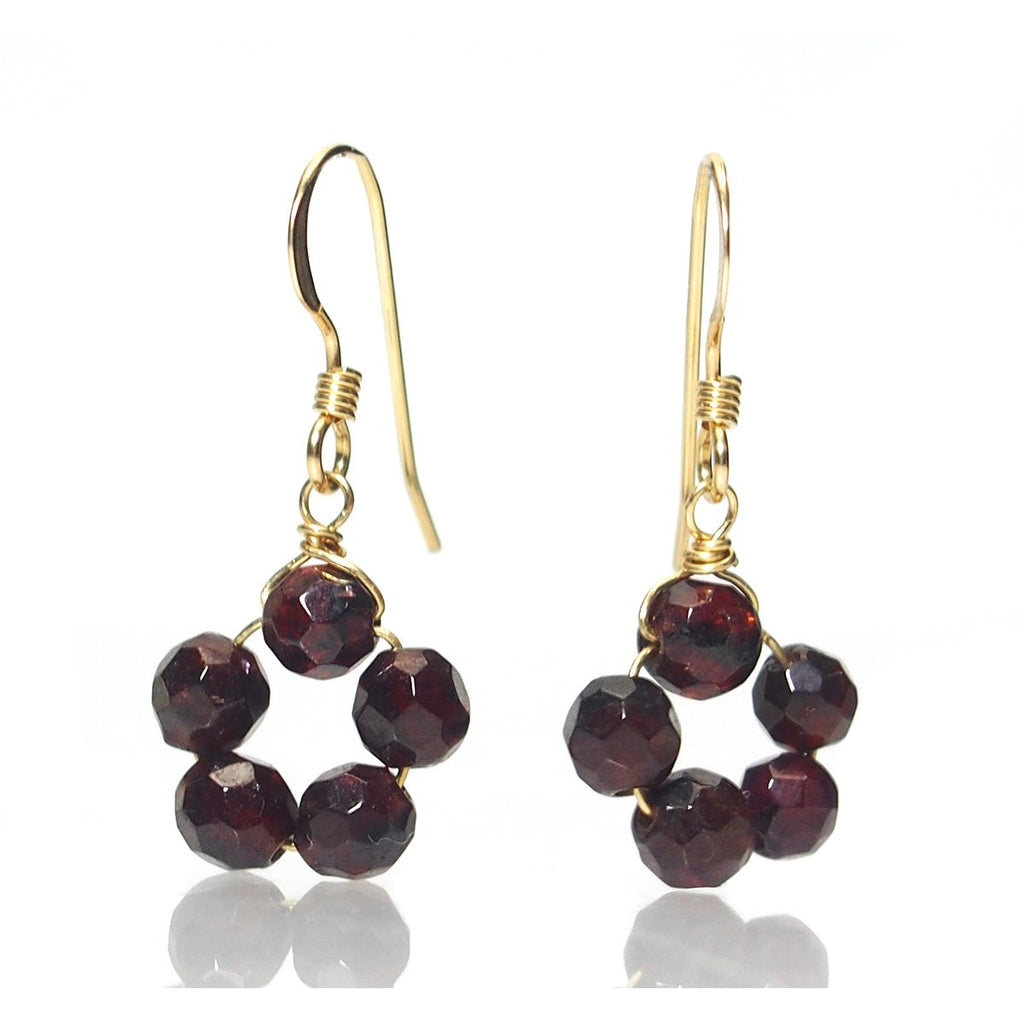Garnet Earrings with Gold Filled Ear Wires