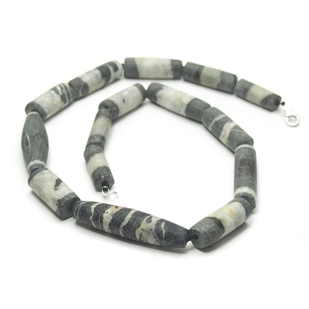 Natural Marble Dzi Style Bead Necklace, D