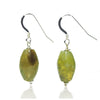 Green Garnet Earrings with Sterling Silver French Ear Wires