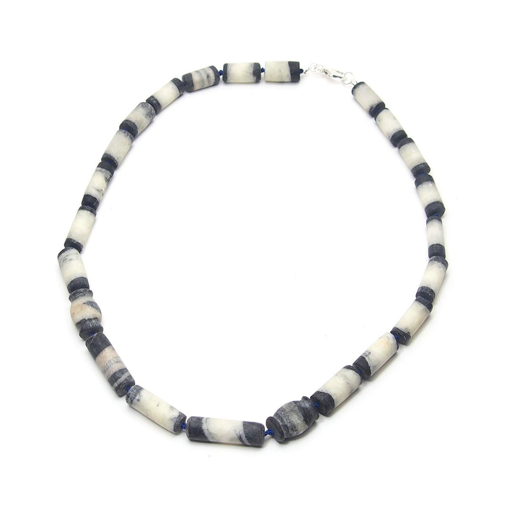 Natural Marble Dzi Style Bead Necklace, D
