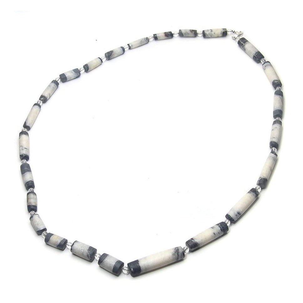Natural Marble Dzi Style Bead Necklace, F