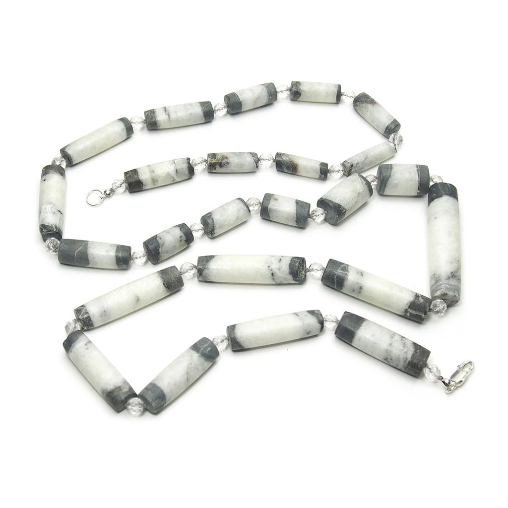Natural Marble Dzi Style Bead Necklace, F