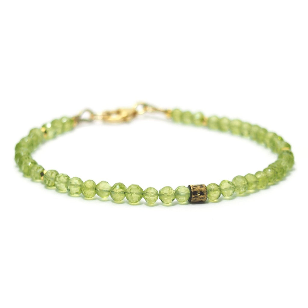 Peridot Faceted Bracelet with Gold Filled Trigger Clasp