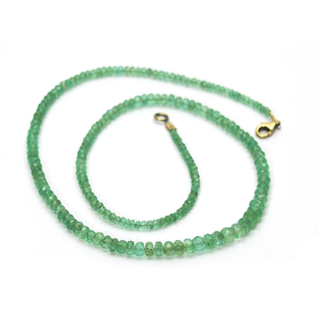 Emerald Faceted Necklace with Gold Filled Trigger Clasp