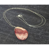 Rhodochrosite Pendant Necklace On Sterling Silver Chain With Sterling Silver Trigger Clasp