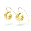 Gold Vermeil over Sterling Silver Brushed Triple Flat Crescent Moon Earrings with Hook