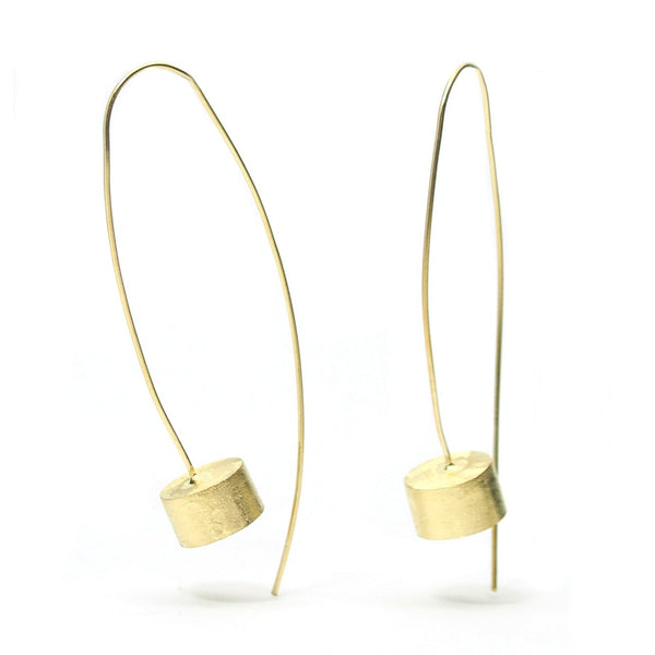 Gold Vermeil over Sterling Silver Brushed Pole/Open Can Earrings