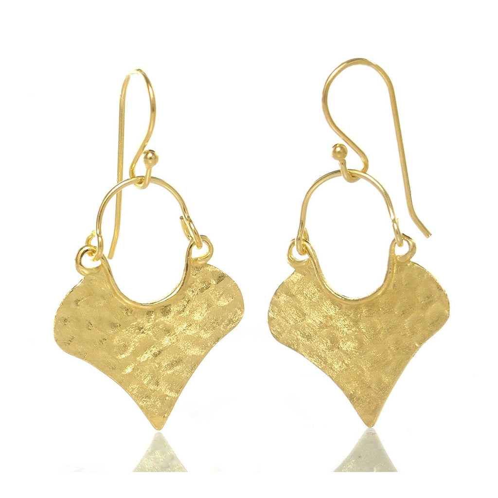 Gold Vermeil over Sterling Silver Brushed/Hammered Earrings
