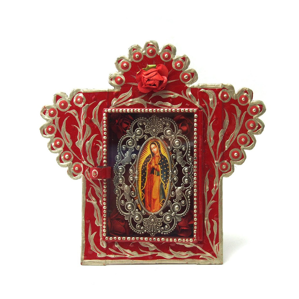 Virgin of Guadalupe with Red Flower Nicho