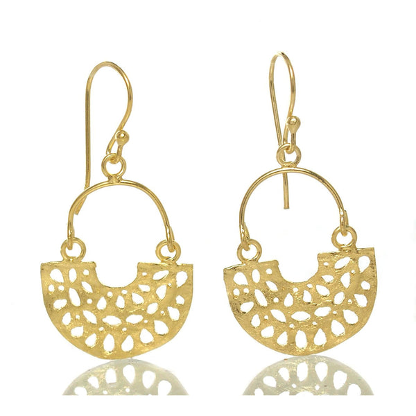 Gold Vermeil over Sterling Silver Brushed Earrings