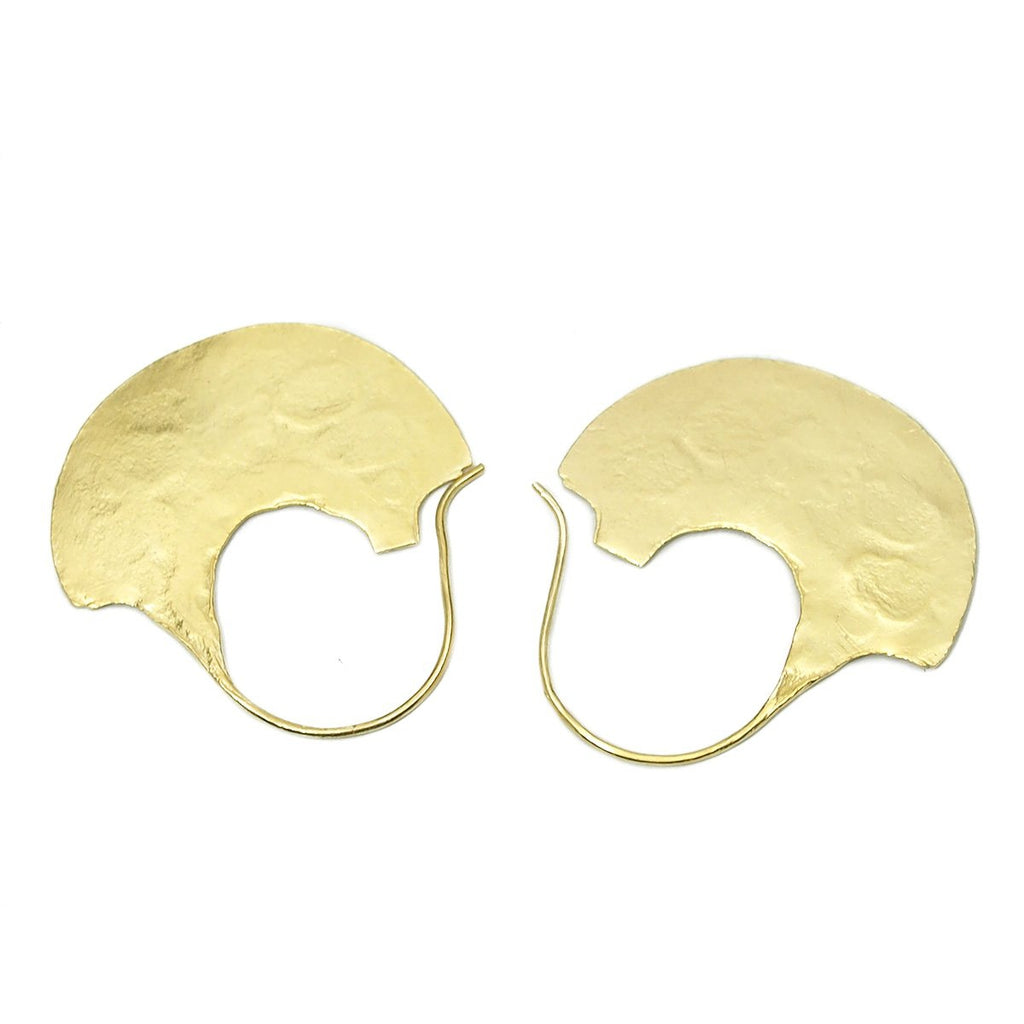Gold Vermeil over Sterling Silver Brushed Earrings with Elephant and Flower Motif