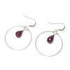 Ruby Faceted Drop Earrings with Sterling Silver Ear Wire