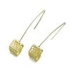 Gold Vermeil over Sterling Silver Cutout Cube Pole Earrings