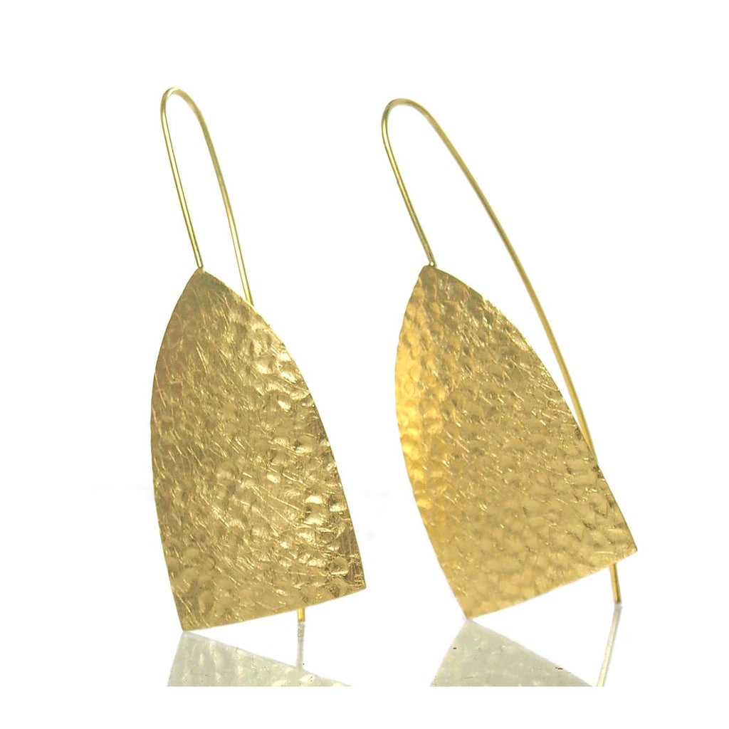 Gold Vermeil over Sterling Hand Hammered Earrings