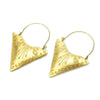 Gold Vermeil over Sterling Silver Brushed and Hand Etched Pointed Purse Earrings