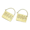 Gold Vermeil over Sterling Silver Basket Chevron Earrings