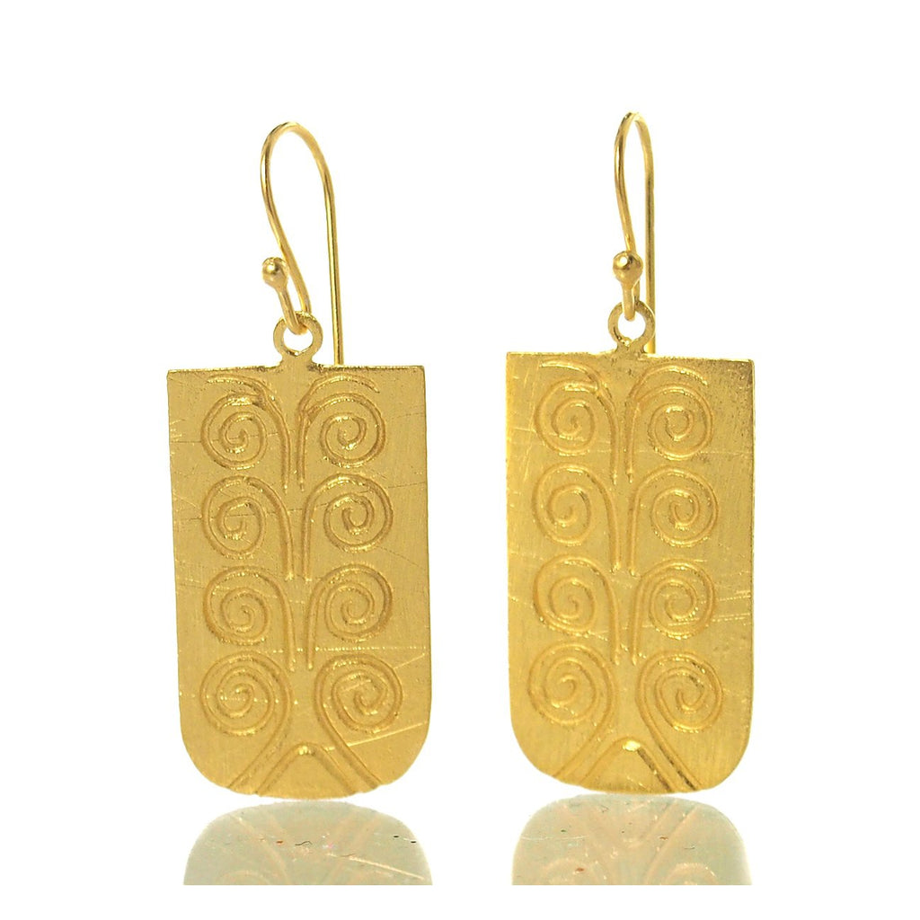 Gold Vermeil over Sterling Silver Brushed Earrings