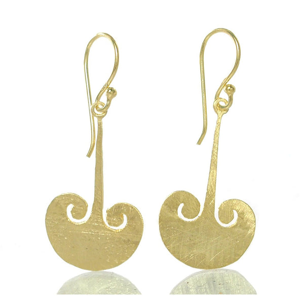 Gold Vermeil over Sterling Silver Brushed Magic Cloud Earrings