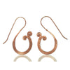 Rose Gold Brushed Curled Earrings