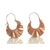 Rose Gold Brushed Crinkled Fulani Style Earrings