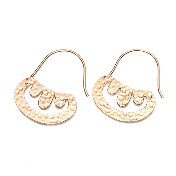 Rose Gold (18K) Hammered Bowl Earrings