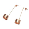 Rose Gold (18K) Brushed Pole/Open Can Earrings
