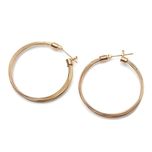 Rose Gold (18K) Multi Strand Hoop Earrings