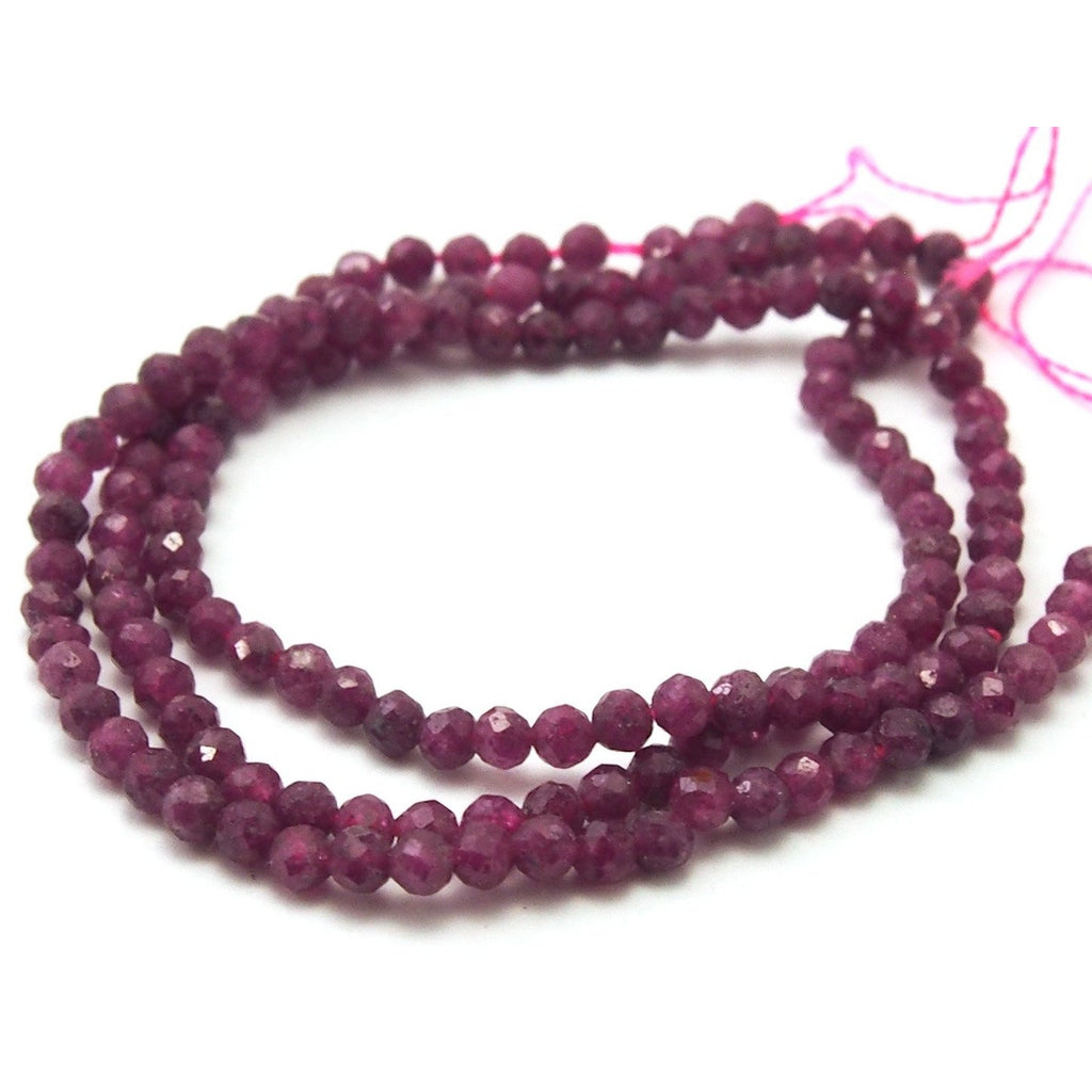 Ruby Faceted Rounds 3mm