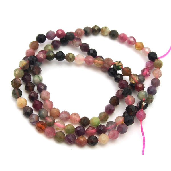Watermelon Tourmaline Faceted Rounds 4mm