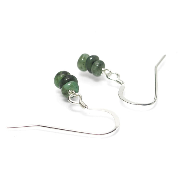 Emerald Earrings with Sterling Silver French Ear Wires