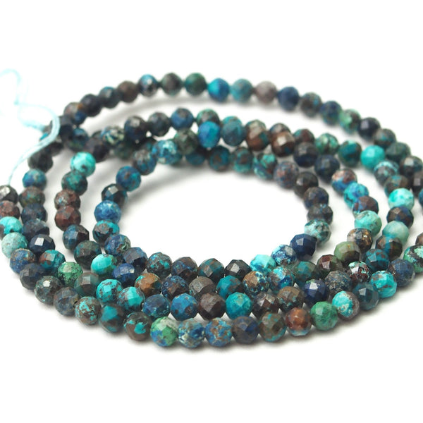Chrysocolla Faceted Rounds 3mm