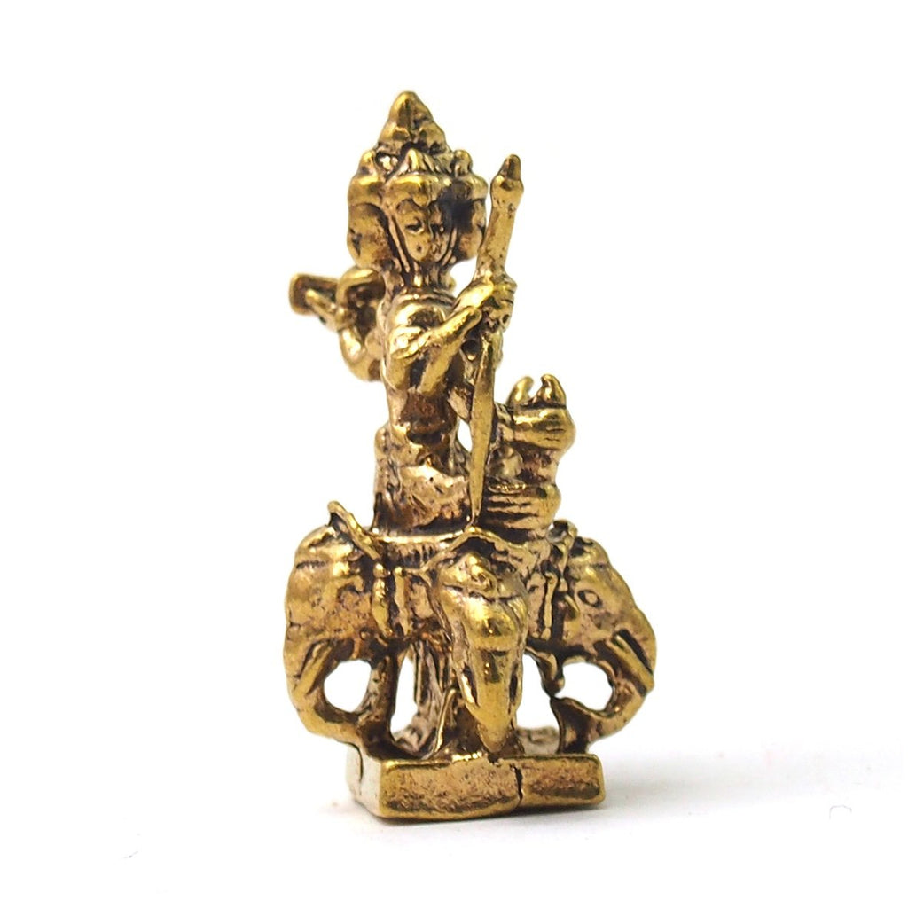 Phra Phrom Atop Elephants Brass Statue