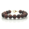 Matte Red Tiger's Eye 10mm Smooth Round Bracelet with Gold Filled Trigger Clasp