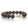 Matte Red Tiger's Eye 10mm Smooth Round Bracelet with Gold Filled Trigger Clasp