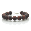 Matte Red Tiger's Eye 10mm Smooth Round Bracelet with Sterling Silver Trigger Clasp