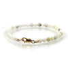 White Opal 4mm Faceted Round Bracelet with Gold Filled Lobster Clasp