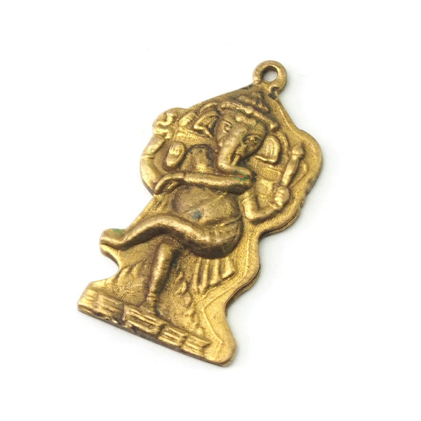 Dancing Ganesha Brass Pendant