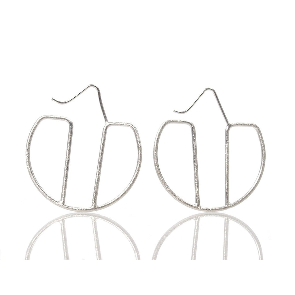 Sterling Silver Double Half Hoop Earrings