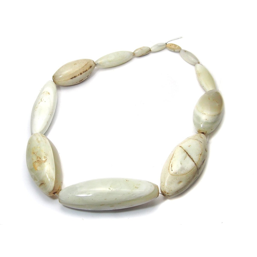 White Agate Masterpiece Heirloom Dowry Beads from Nigeria