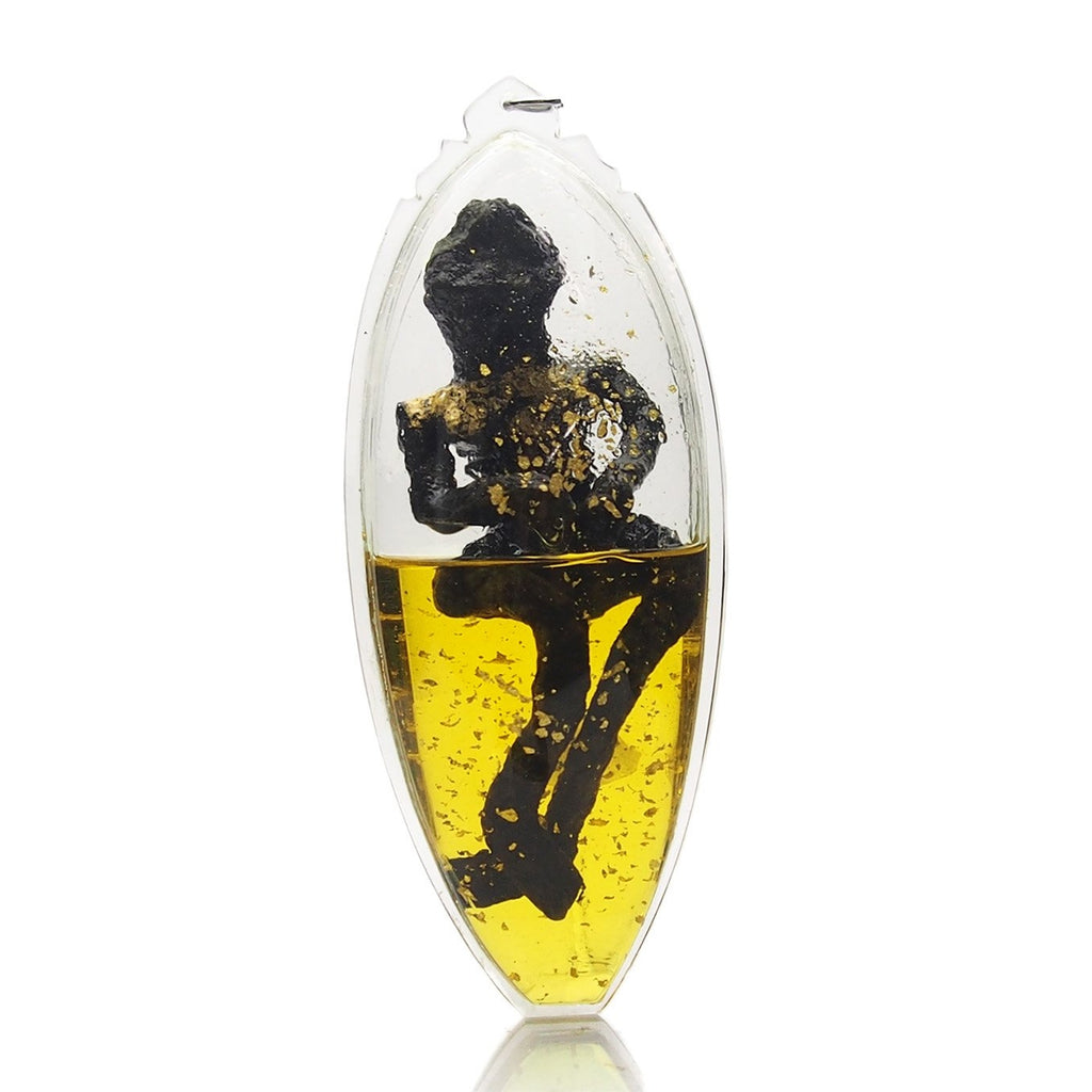 Kuman Thong "Root" Figure Floating in Gold Leaf Amulet -7