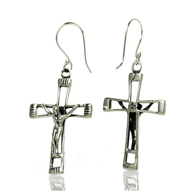 Sterling Silver Crucifix Earrings