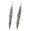 Sterling Silver Long Fancy Feather Earrings