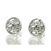 Sterling Silver Double Happiness Stud Earrings