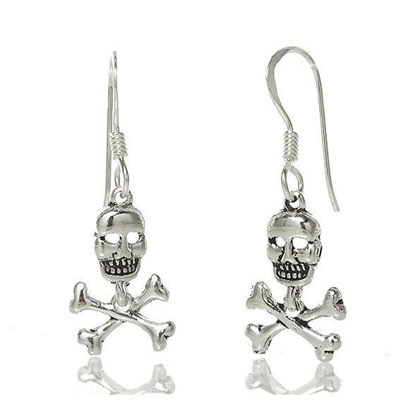 Sterling Silver Skull/ Crossbone Earrings – Beads of Paradise