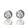 Sterling Silver Ohm in Circle Stud Earrings