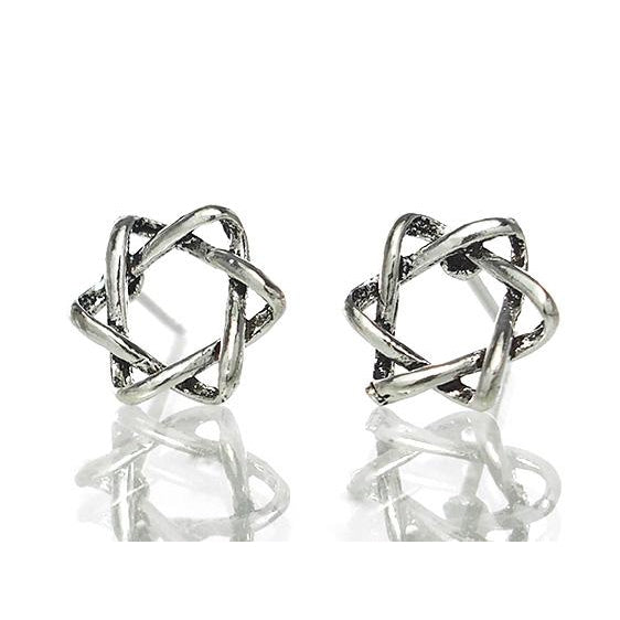 Sterling Silver Star Knot Stud Earrings