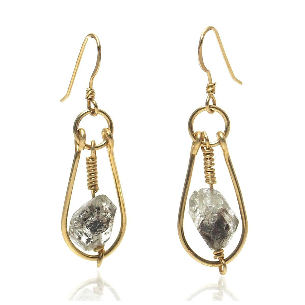 Herkimer Diamond Earrings with Gold Filled Earwires