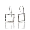Sterling Silver Brushed Square Earrings